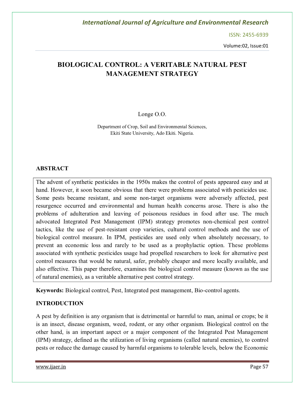 View.Insect Science and Its Application 15: 87-102