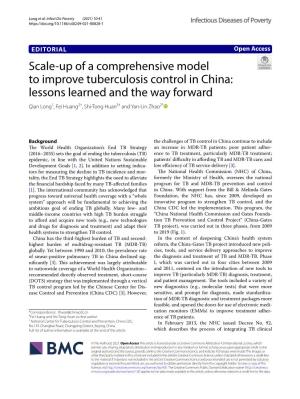 Scale-Up of a Comprehensive Model to Improve Tuberculosis Control in China