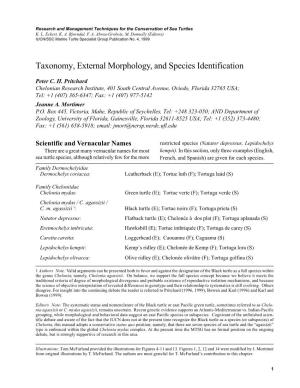 Taxonomy, External Morphology, and Species Identification