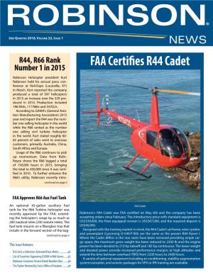 FAA Certifies R44 Cadet