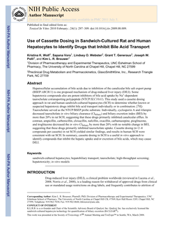 NIH Public Access Author Manuscript Toxicol in Vitro