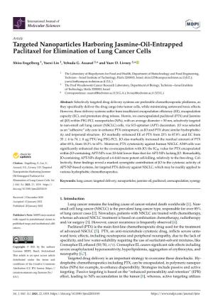 Targeted Nanoparticles Harboring Jasmine-Oil-Entrapped Paclitaxel for Elimination of Lung Cancer Cells
