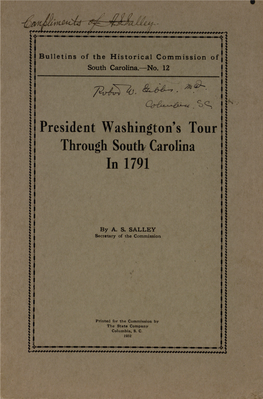 President Washington's Tour Through South Carolina in 1791