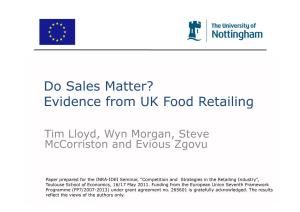 Evidence from UK Food Retailing De Ce O U Ood Eta G