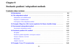 Chapter 8 Stochastic Gradient / Subgradient Methods