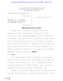 Case 3:06-Cv-00051-RRE Document 108 Filed 01/04/07 Page 1 of 15