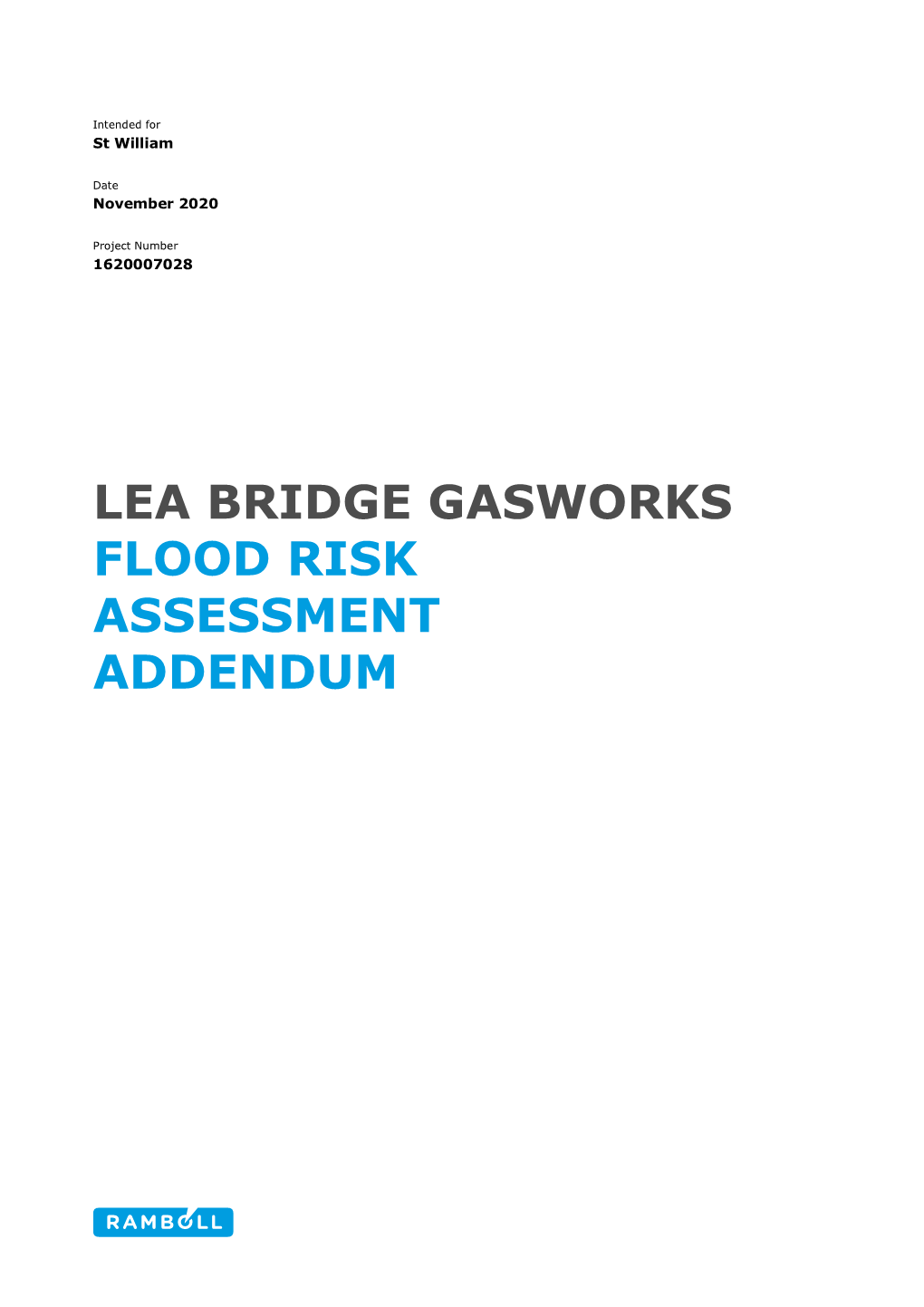 Lea Bridge Gasworks Flood Risk Assessment Addendum