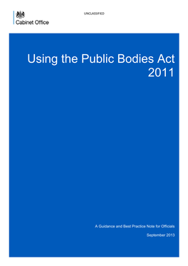 Using the Public Bodies Act 2011