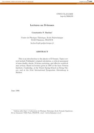 Lectures on D-Branes