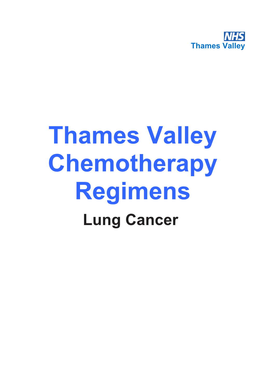 Thames Valley Chemotherapy Regimens Lung Cancer