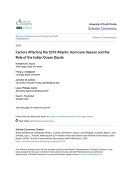 Factors Affecting the 2019 Atlantic Hurricane Season and the Role of the Indian Ocean Dipole