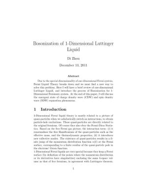 Bosonization of 1-Dimensional Luttinger Liquid