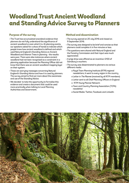 Woodland Trust Ancient Woodland and Standing Advice Survey to Planners