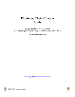 Phrateres, Theta Chapter Fonds
