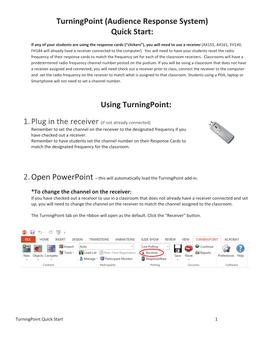 Turningpoint (Audience Response System) Quick Start: Using