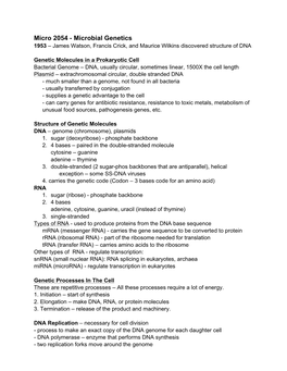 Microbial Genetics Notes