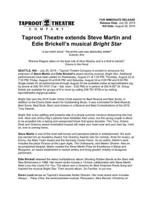 Taproot Theatre Extends Steve Martin and Edie Brickell's Musical Bright Star