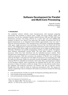 Software Development for Parallel and Multi-Core Processing