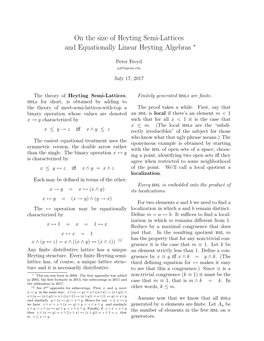 On the Size of Heyting Semi-Lattices and Equationally Linear Heyting Algebras ∗