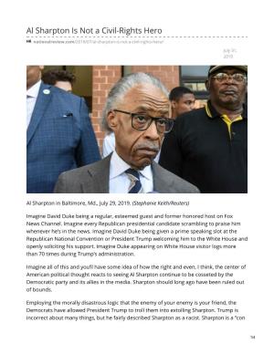 Al Sharpton Is Not a Civil-Rights Hero