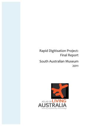 South Australian Museum Digitisation Project Final Report