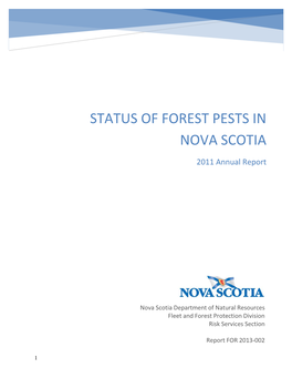 Status of Forest Pests in Nova Scotia