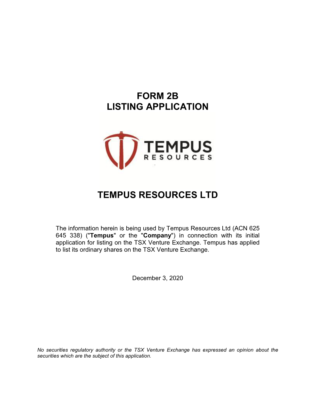 Tempus Resources Ltd