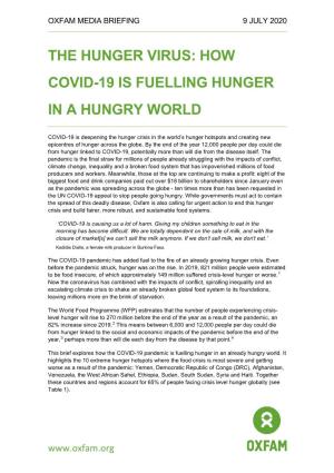 The Hunger Virus: How Covid-19 Is Fuelling Hunger in a Hungry World