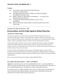 Ecosocialism and the Fight Against Global Warming