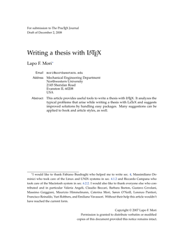 Writing a Thesis with LATEX Lapo F