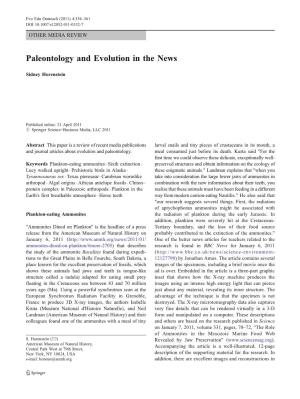 Paleontology and Evolution in the News