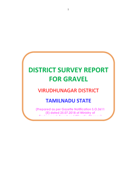 District Survey Report for Gravel