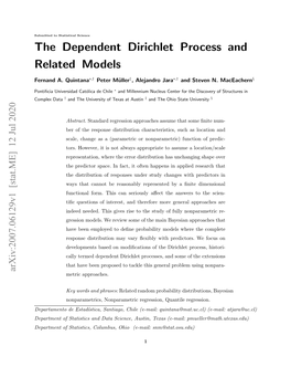 The Dependent Dirichlet Process and Related Models