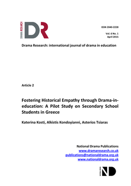 Fostering Historical Empathy Through Drama-In