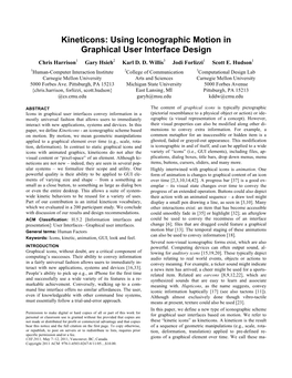 Kineticons: Using Iconographic Motion in Graphical User Interface Design