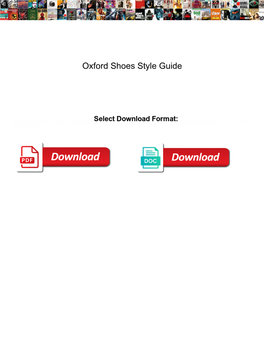 Oxford Shoes Style Guide