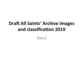 Draft All Saints' Archive Images and Classifica\On 2019