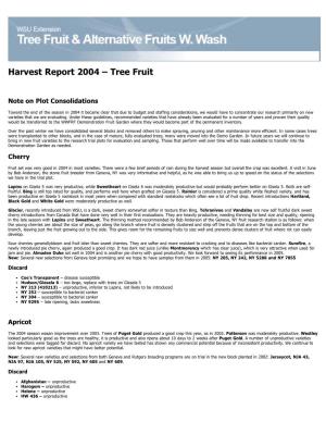 Harvest Report 2004 – Tree Fruit