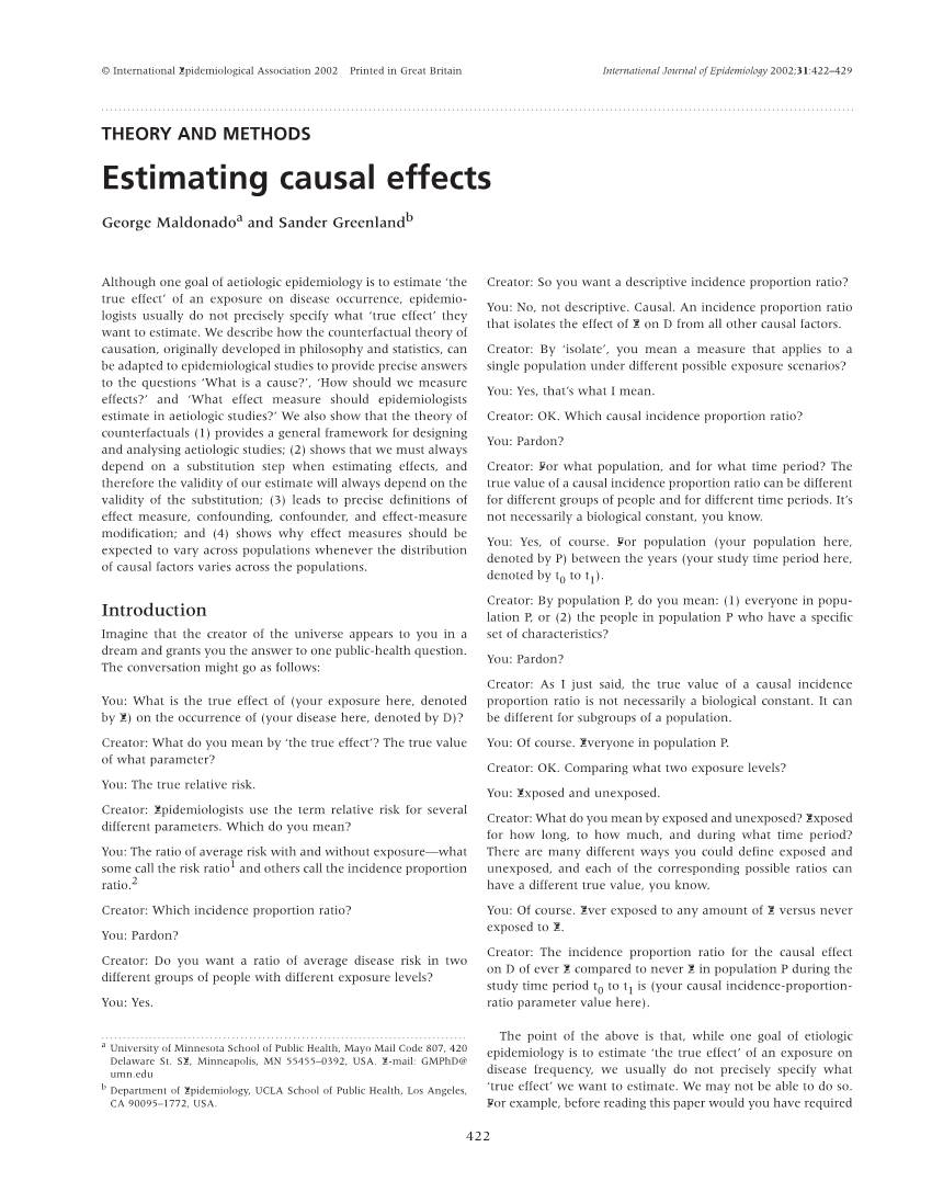 Estimating Causal Effects