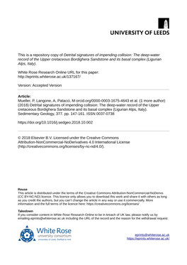 Detrital Signatures of Impending Collision: the Deep-Water Record of the Upper Cretaceous Bordighera Sandstone and Its Basal Complex (Ligurian Alps, Italy)