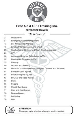 First Aid & CPR Training Inc. “At a Glance”