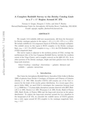 A Complete Redshift Survey to the Zwicky Catalog Limit in a 2-Hour by 15-Degree Region Around 3C