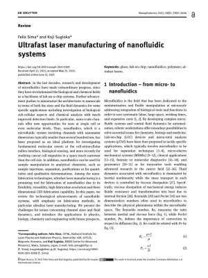 Ultrafast Laser Manufacturing of Nanofluidic Systems