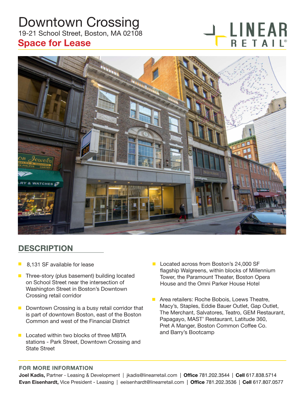 Downtown Crossing 19-21 School Street, Boston, MA 02108 Space for Lease