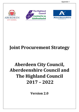 Joint Procurement Strategy Aberdeen City Council, Aberdeenshire