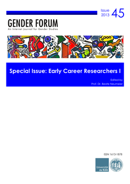 Special Issue: Early Career Researchers I