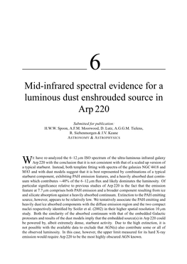 Mid-Infrared Spectral Evidence for a Luminous Dust Enshrouded Source in Arp 220