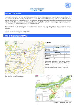 Situation Report Flood, Assam