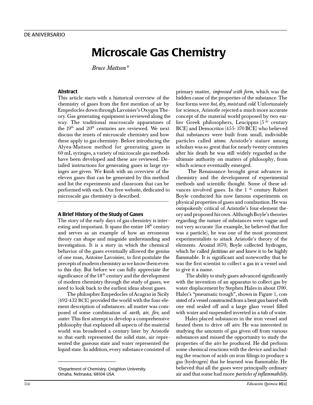 Microscale Gas Chemistry