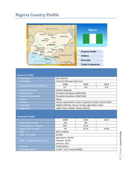 1 Nigeria Country Profile